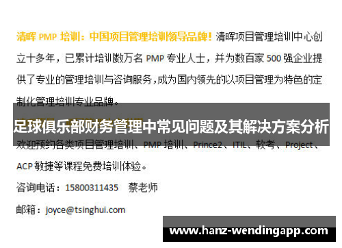 足球俱乐部财务管理中常见问题及其解决方案分析